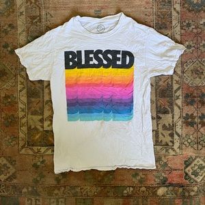 Blessed Rainbow White Graphic Tee
